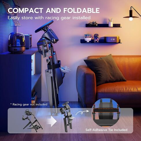 Ares Wing Sim Racing Wheel Stand ، قمرة القيادة المحاكاة للسباق القابلة للطي ، Formula و GT Sim Racing Cockpit متوافق مع Fanatec و Thrustmaster و Logitech و Moza و Racing Games على PS5 و PS4 و Xbox و PC in Kuwait