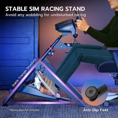 Ares Wing Sim Racing Wheel Stand ، قمرة القيادة المحاكاة للسباق القابلة للطي ، Formula و GT Sim Racing Cockpit متوافق مع Fanatec و Thrustmaster و Logitech و Moza و Racing Games على PS5 و PS4 و Xbox و PC in Kuwait