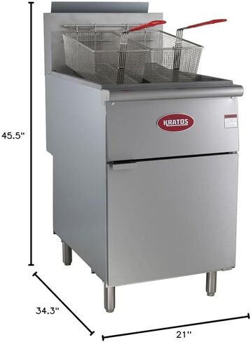 مقلاة غاز تجارية Kratos (البروبان السائل)-70-100 رطل ، 5 أنابيب تسخين ، 150،000 وحدة مقلية ، من الفولاذ المقاوم للصدأ مع سلال مقلاة (29Y-012-LP) in Kuwait