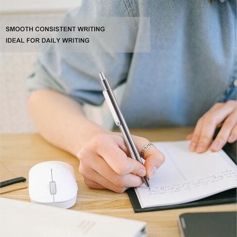 أقلام جل LINFANC 5 قطع أقلام حبر جل متوسطة النقطة 0.5 مم قلم جل معدني أقلام حبر أسود لتدوين اللوازم المدرسية أقلام سوداء سريعة الجفاف قلم حبر جل اللوازم المكتبية من الفولاذ المقاوم للصدأ in Kuwait