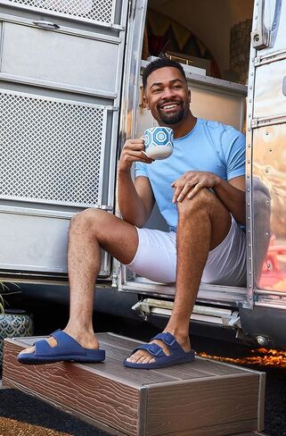 صندل منزلق للرجال من جميع الملابس بإبزيم مزدوج قابل للتعديل in Kuwait