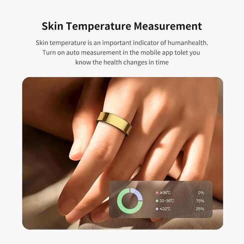 Smart Ring for Women & Men - Sleep Tracker with SPO₂/HRV Monitoring, 5ATM Waterproof, No Subscription Fee, 7-Day Battery iOS Android (10 Size, Rose Gold) in Kuwait