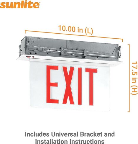 SUNLITE 04326 مخرج مخرج مريح مريح ، بطارية احتياطية في حالات الطوارئ ، لوحة صافية مواجهة مزدوجة ، معتمدة من مدينة نيويورك ، للمكتب والمستشفيات والفنادق والاستخدام المدرسي in Saudi Arabia