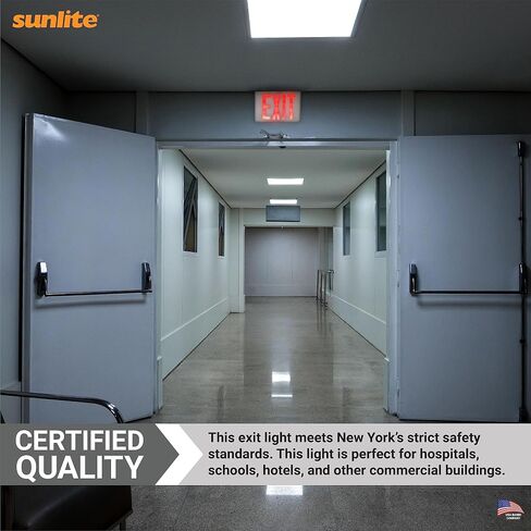 SUNLITE 04326 مخرج مخرج مريح مريح ، بطارية احتياطية في حالات الطوارئ ، لوحة صافية مواجهة مزدوجة ، معتمدة من مدينة نيويورك ، للمكتب والمستشفيات والفنادق والاستخدام المدرسي in Saudi Arabia