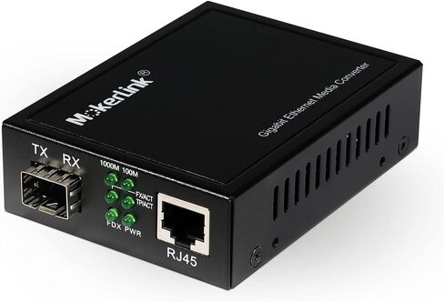 محول MokerLink Gigabit SFP إلى RJ45، زوج من محول وسائط الألياف إلى إيثرنت أحادي الوضع، منفذ RJ45 10/100/1000 ميجابت في الثانية، وحدة 1000Base-LX SFP 1310 نانومتر حتى 20 كيلومتر in Saudi Arabia