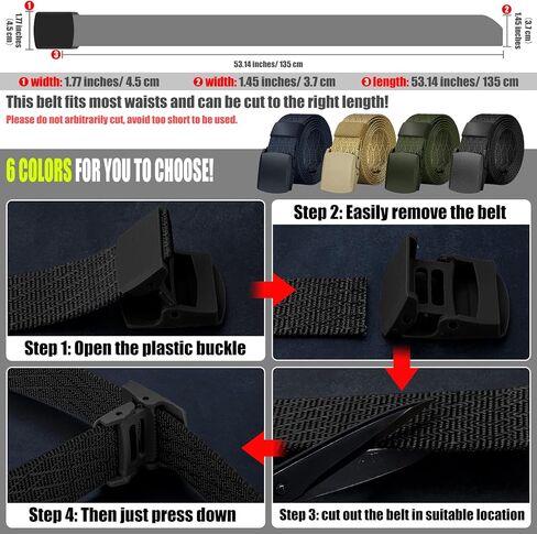 IronSeals 2 Pack Military Tactical Web Belt, Webbing Nylon Outdoor Web Belt with Plastic Buckle in Saudi Arabia