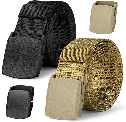 IronSeals 2 Pack Military Tactical Web Belt, Webbing Nylon Outdoor Web Belt with Plastic Buckle in Saudi Arabia