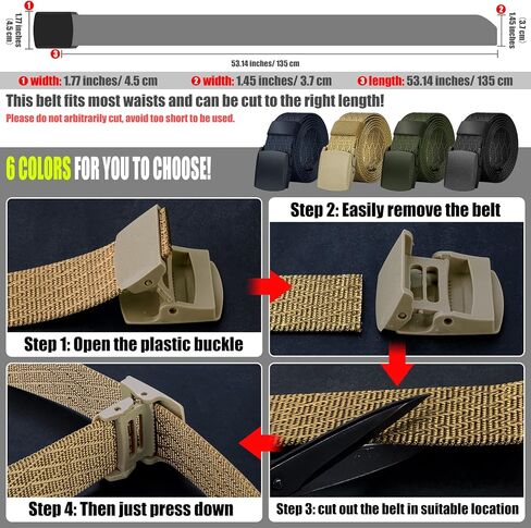 IronSeals 2 Pack Military Tactical Web Belt, Webbing Nylon Outdoor Web Belt with Plastic Buckle in Saudi Arabia