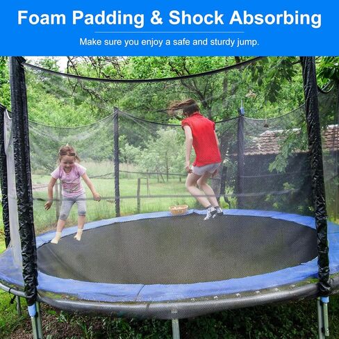 وسادة بديلة للترامبولين بطول 12 قدم، بسمك 0.4 بوصة، وسادة أمان عالمية للترامبولين، غطاء زنبركي للترامبولين مقاوم للماء باللون الأزرق، بدون فتحات للعمود in Kuwait