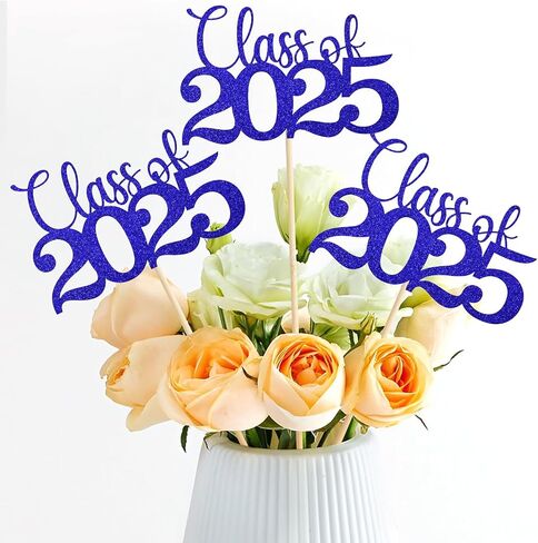 12 Pack Double Sided Gold Class of 2024 Graduation Party Centerpiece Sticks, Table Toppers for 2024 Graduation Party Decoration Party Supplies (Blue) in Saudi Arabia