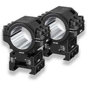 Adjustable Height Scope Rings - 25.4mm & 30mm Tube, 6-Level Height Adjustable (1.2-1.4 Inch),Precision Pre-lapped Scope Mounts for Picatinny Rails