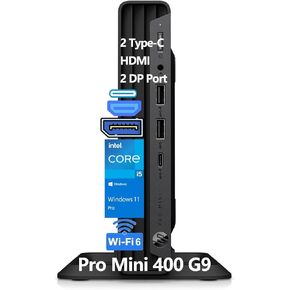 HP PRO MINI 400 G9 MINI PC Business سطح المكتب ، 32GB DDR4 RAM ، 1TB PCIE SSD ، Intel 6-Core I5-12500T (Beat I7-11700T) ، WiFi 6 ، Bluetooth ، 2 Type-C + 2 DisplayPort + HDMI ، Windows 11 Pro ، Wendbo