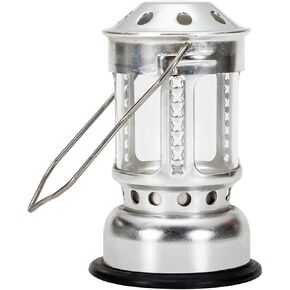 Yosoo Portable Aluminium Alloy Candle Lantern Night Fishing Camping Lamp for Outdoor Cozy Atmosphere (Silver)
