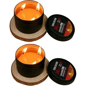 33-Wick 36-Hr Emergency Candles, Portable Wax for Power Outages, Outdoor Explorations, Home Use, Office Settings, and Intimate Occasions (2-Pack)