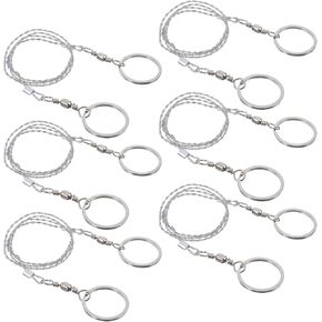 6Pcs Wire Saw Stainless Steel Cable Saw, Metal Cable Wire Saws Pocket Size Outdoor Tool, 28.7in Light Weight CableCutting String for Cutting Trees & Wood