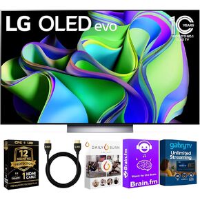 LG 83-Inch OLED C3 HDR 4K Smart OLED TV Bundle - 120 HZ Refresh Rate + UAX 4K HDMI 2.0 Cable + CPS 24 Months Protection and Streaming Kit with Alexa in Kuwait
