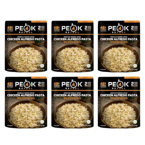 Peak Refuel Chicken Alfredo Pasta 2-Pack | Premium Freeze Dried Camping Food | Backpacking & Hiking MRE Meals | Just Add Water | 100% Real Meat | 48g of Protein Per Pouch | 2 Servings Per Pouch
