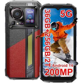 HOTWAV Hyper 7 Pro 5G Rugged Phone, 36GB + 256GB/2TB Android 14 Waterproof Phone, 6.6"FHD+ 2K Display Cell Phone, 10800mAh Battery, 200MP + 32MP Camera, Octa Core, Dual Sim, NFC, OTG, 120Hz, 33W, GPS