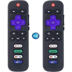 2 - تحكم جهاز التحكم عن بُعد في استبدال الحزمة لـ Roku - TV ، متوافق مع تلفزيون Roku Smart ، وأدوات التحكم بالأشعة تحت الحمراء لـ TCL/Hisense/Sharp/Philips/Onn/Element/Insignia Roku -TV (وليس للعصا أو المربع أو المتحدث)