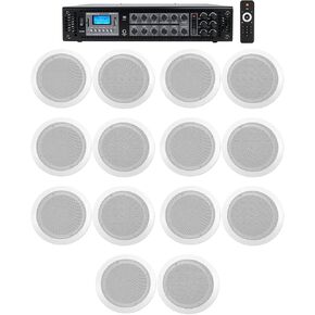 Rockville Bluetooth Multi Room 6 Zone Home Audio System w/(14) Ceiling Speakers