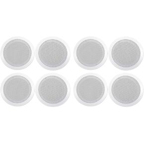 Rockville (8) CC65T White 6.5" Commercial 70v Ceiling Speakers for Restaurant