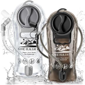 cherainti hydration bladder 2 حزمة ، 2L من المثانة للمياه لمريضة المشي لمسافات طويلة ، حقيبة حقيبة BPA Free Water Reservoir للأطفال البالغين ، استبدال حزمة ترطيب التسرب العسكري لتشغيل ركوب الدراجات في ركوب الدراجات.
