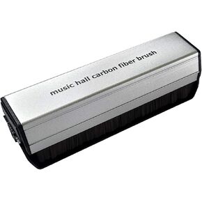 Music Hall H1 Carbon Fiber Vinyl Cleaning Brush مع ألياف مضادة للثبات وحامل الدعم