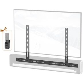 ترقية ارتفاع وعمق حامل تلفزيون Soundbar قابل للتعديل لتركيب Sonos Playbar أسفل التلفزيون أو فوقه، حامل مكبر صوت أسود لحامل تلفزيون Sonos Playbar مع مجموعات الأجهزة سهلة التركيب