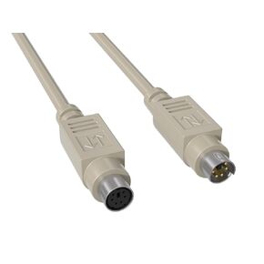 Cableleader 50ft mini-din6 ذكر إلى أنثى PS/2 كبل تمديد لوحة المفاتيح/الماوس ، ميني DIN 6 دبوس للكمبيوتر لوحة مفاتيح الكمبيوتر/الماوس/KVM/barcode ، beige