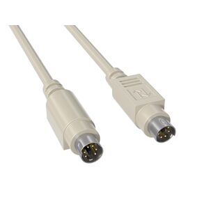 CableLeader 50ft Mini-DIN6 Male to Male PS/2 Keyboard/Mouse Cable, PS2 Barcode Scanner Cable, Work for Keyboards, Mice, Computers and PS/2-enabled Devices, 28 AWG, Beige