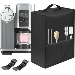 Ice Cream Maker Dust Cover – 600D Heat-Resistant Waterproof Nylon, For Ninja NC701 Swirl by CREAMi Ice Cream & 16oz Soft Serve Machines, Foldable Handle with Storage Bag