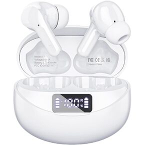 Wireless Earbuds Bluetooth 5.3 Headphones HiFi Stereo, Wireless Earphones with Noise Cancelling Mic, 50H Playback Ear Buds with LED Digital Display for iOS/Andriod