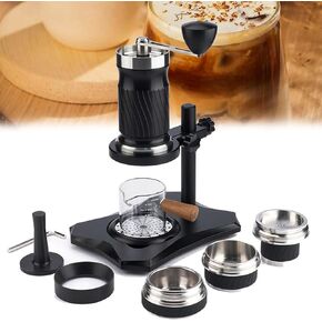 Hand Crank Coffee Machine Set, Portable Variable Pressure Espresso Machine with Handbag and 100ml Water Tank Capacity, 9-12bar Variable Pressure, Controllable Soaking Time for Outdoor Travel