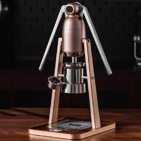 Portable Hand-Press Coffee Maker, Manual Lever Espresso Machine with Powder Bowl and Coffee Handle, 0Bar-12Bar Extraction Pressure, 80ml Cavity Capacity for Commercial Home Outdoor