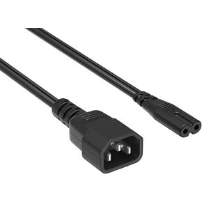 2 ft 18 AWG Extension Power Cord C14 to C7, 18 AWG/ 10 amp for TV, Camera, Printer, UPS