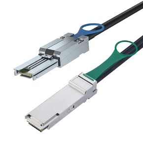 ipolex QSFP(SFF-8436) to MiniSAS SFF-8088 DDR Hybrid SAS Cable for Netapp, Passive, Up to 10 Gbps, 100-Ohm, 1-m(3.3ft)