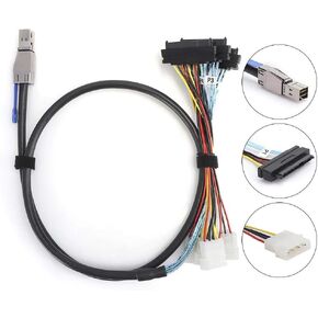 HDD Cable, Cable, G0502 Cable, Plus Design External Switch from SFF-8644 to SFF-8482 for Server(1 Meter)