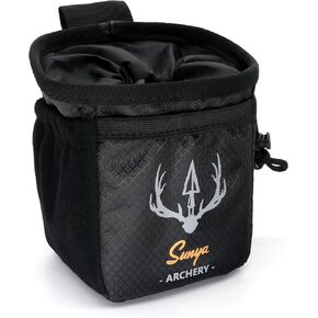 SUNYA Archery Bow Release Pouch | Finger Tab Bag, Multiple Pockets for Archery Aids Accessories, Fit for Arrow Quiver Belt with Quick Drawstring Closure