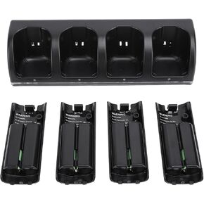 4 in 1 Wii Remote Controller Charger Stand with 4 Pack 2800mAh Rechargeable Battery Portable Remote Control Dock