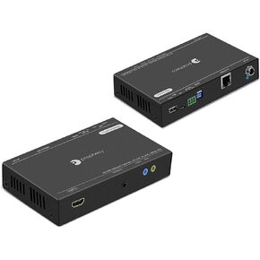 Gofanco Prophecy Hdbaset Hdmi Extender 4K 60Hz USB 2.0 KVM RS 232 Over CAT5E/CAT6/CAT7-230FT @4K 4: 4: 4 ، 328FT @1080P ، Dual IR ، HDR ، CEC ، POC ، 3D ، 18GBPS ، HDMI 2.0A ، HDCP 2.2 ، TAA
