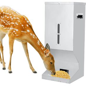 Hanging Gravity Deer Feeder,60 Pounds Galvanized Steel Deer Corn Feeder with View Window Waterproof Livestock Gravity Feeder Box for Hunting(Black)