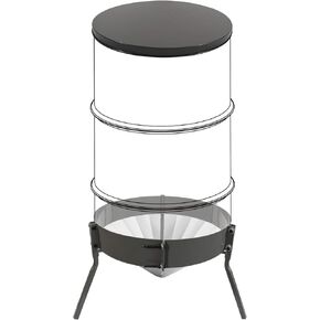 Highwild Deer Feeder 55-Gallon Barrel Kit - Steel Lid | Barrel Band | Galvanized Feeder Funnel