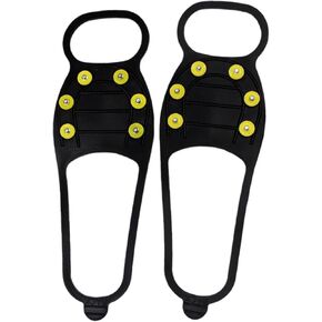 Ice Cleats for Shoes - Non-Slip Snow Traction Crampon with 6 Spikes - Ice Grippers, 1 Pair Boots Spikes for Ice Snow, Winter Hiking Climbing Ice Fishing