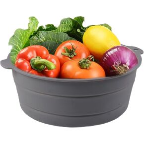Collapsible Silicone Mixing Bowl, Food-Grade Foldable Travel Container, Large Collapsible Bowls for Camping Outdoor Hiking Storage Mixing, Grey (pot QY104)