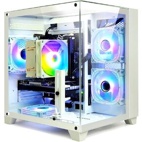 LXZ Gaming PC Desktop Core I5-12400F, GeForce RTX 4060 8G, 32G DDR4 RAM, 1TB NVME SSD, Prebuilt Tower Computer for Home and Office (White)