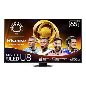 Hisense 65 "Class U8 Mini -Mini -UHD UHD Google Smart TV (65U8QG ، 2025 Model) - QLED ، 165Hz ، VRR 288 ، حتى LD5600 ، 5000 NIT