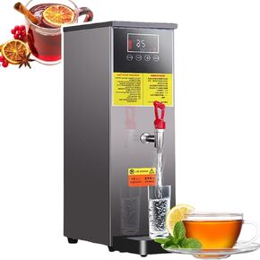 Stepping Type Boiling Water Machine, Stainless Steel Automatic Water Heater, Commercial Water Heaters, Water Boiler, LCD Display, Automatic Water Inlet(Silver,25l)