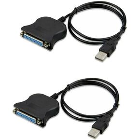2pcs جديد USB إلى IEEE 1284 DB25 25 دبوس طابعة موازية كابل محول الإناث