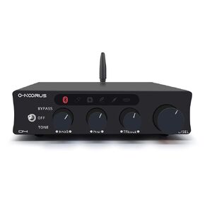 O-NOORUS D4 TPA3255 PFFB Bluetooth 5.3 Stereo Amplifier 300Wx2,2.1 Channel Home Audio Class D Power Amp with Subwoofer Output and HDMI ARC Optical Coaxial USB RCA Inputs,3 Band EQ Tone,36V5A Power