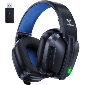 HW11 Wireless Gaming Headset for PS5,PS4,PS4 Pro, Switch,Mac,Bluetooth 5.3 Gaming Headphones with Noise Canceling Mic,Gamer Headphones for PC,50Hr Battery (Black)